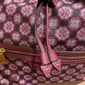 ? Kate Spade Garnet Rose Spade Flower Monogram Canvas Medium Flap Backpack kate spade | Bags | Kate Spade Garnet Rose Spade Flower  main image 3